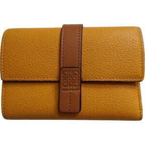 LOEWE Small Vertical Wallet Sunflower/Honey Soft Grained Calfskin